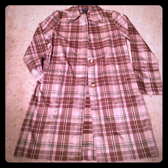Gap plaid trench coat