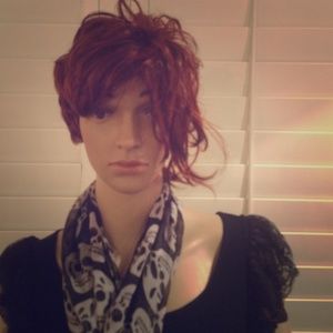 Dark Red / auburn short asymmetrical wig!