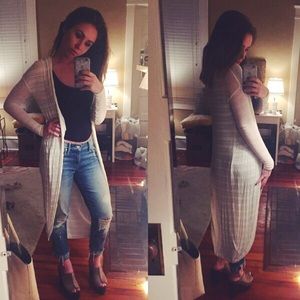 Ecoté Ankle Length Cardigan with Delicate Knit