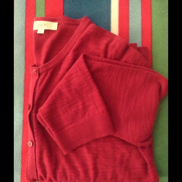 LOFT Sweaters - ✨HP✨{ LOFT } 3/4 sleeve crew neck cardigan sweater