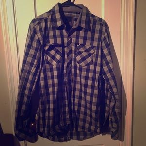7 Diamonds button up flannel style shirt-MENS