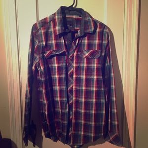 7 Diamonds button up flannel style shirt