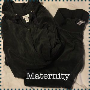 Maternity Velour Lounge Pants and Zip Jacket