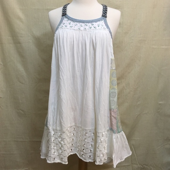 Free People Patchwork Denim Racerback Dress XS S