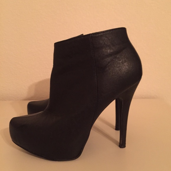 Black Platform Stiletto Booties