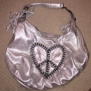 Betsey Johnson silver heart purse
