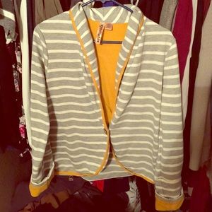 Blazer gray with mustard yellow (stripes)