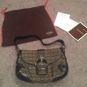 Black and grey coach purse (small)