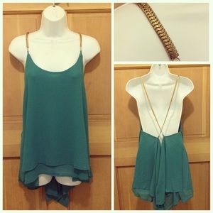 Teal Backless Top