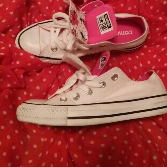 Pink and white Chucks.