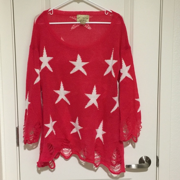 Wildfox white star red sweater