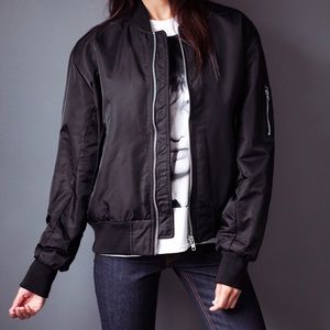 Women's Black Bomber Jacket