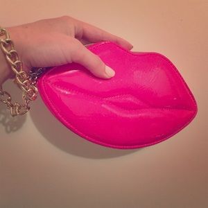 Pink Lips Wristlet / Wallet