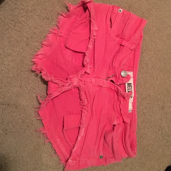 Brandy Melville pink denim shorts