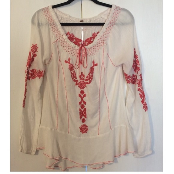 Free People White Boho top