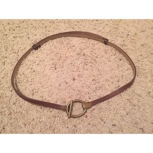 Express Adjustable Brass Brown Belt