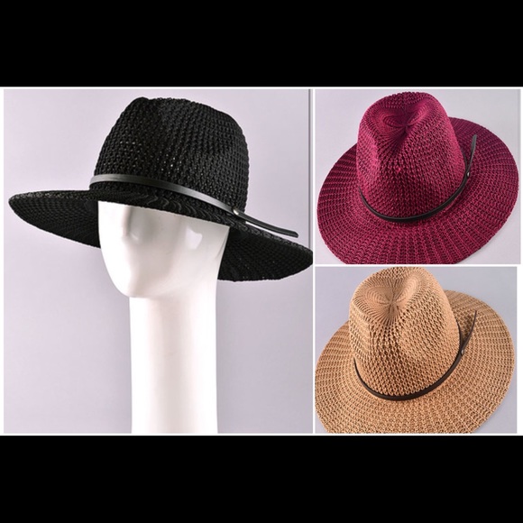 Faux Leather Band Fedora.