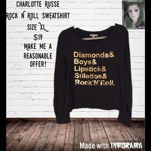 Charlotte Russe RockNRoll  Sweatshirt Size XL