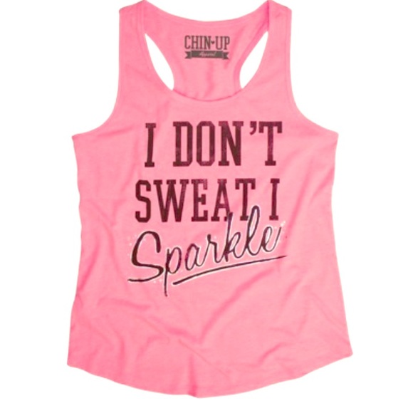 I DONT SWEAT I SPARKLE✨tank top PINK