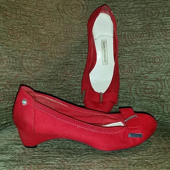 Red bow wedges - Picture 2 of 6