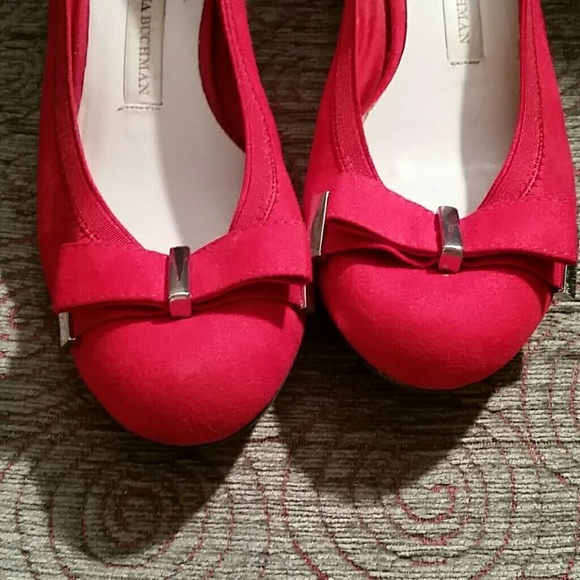 Red bow wedges - Picture 4 of 6