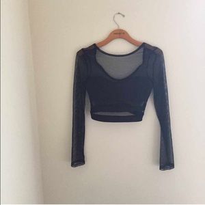 Crop top two piece midi mesh skirt set