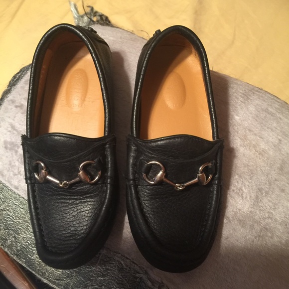 Gucci Boys Youth Black Leather sz 28G 10c Kids