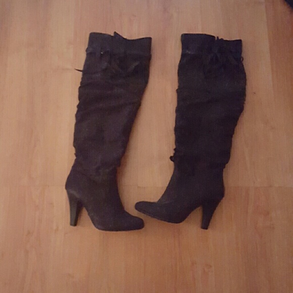 Over the knee black boots