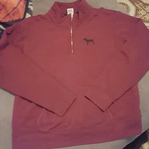 Maroon half zip up sweater