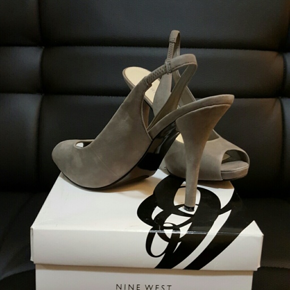 Nine West slingback heels, grey