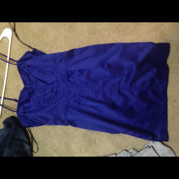 Royal blue silky f21 dress