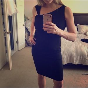 David Meister cocktail dress with asymmetric front