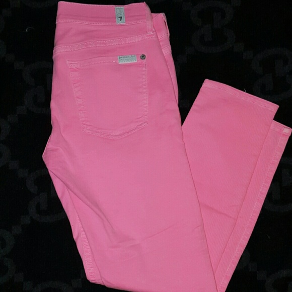 7 for all mankind cropped skinny jeans, sz 28