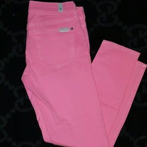 7 for all mankind cropped skinny jeans, sz 28