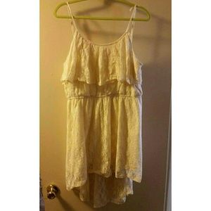 Cream Lace High Low Dress