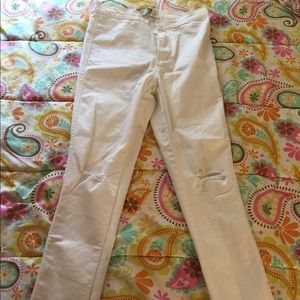 High waisted , off white pants