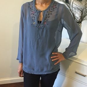 Beaded tunic top