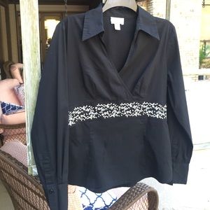 Loft shirt black, side zipper. Size 10