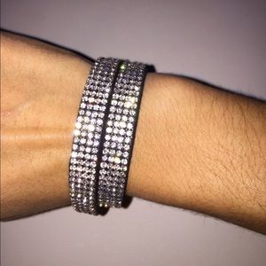 Crystal Rhinestone Black Bracelet Magnetic Clasp
