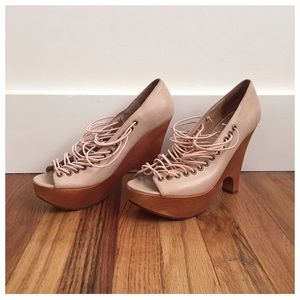 Jeffrey Campbell blush strappy wedge 6.5