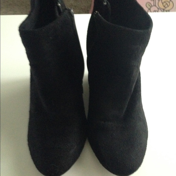 Black suede wedge ankle boots