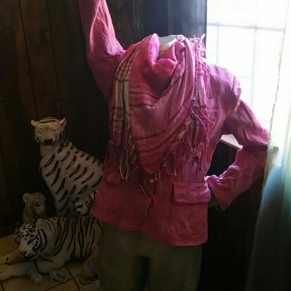 Pink suede jacket