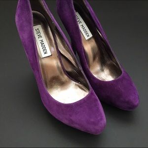Steve Madden Purple Suede Pumps, Size 6.5m