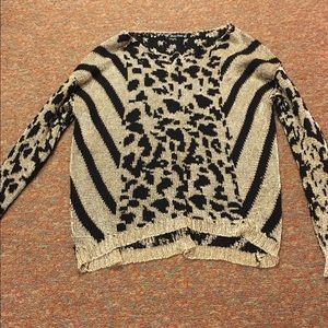 Black and gold leopard sweater