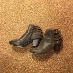 Brown, buckle, booties