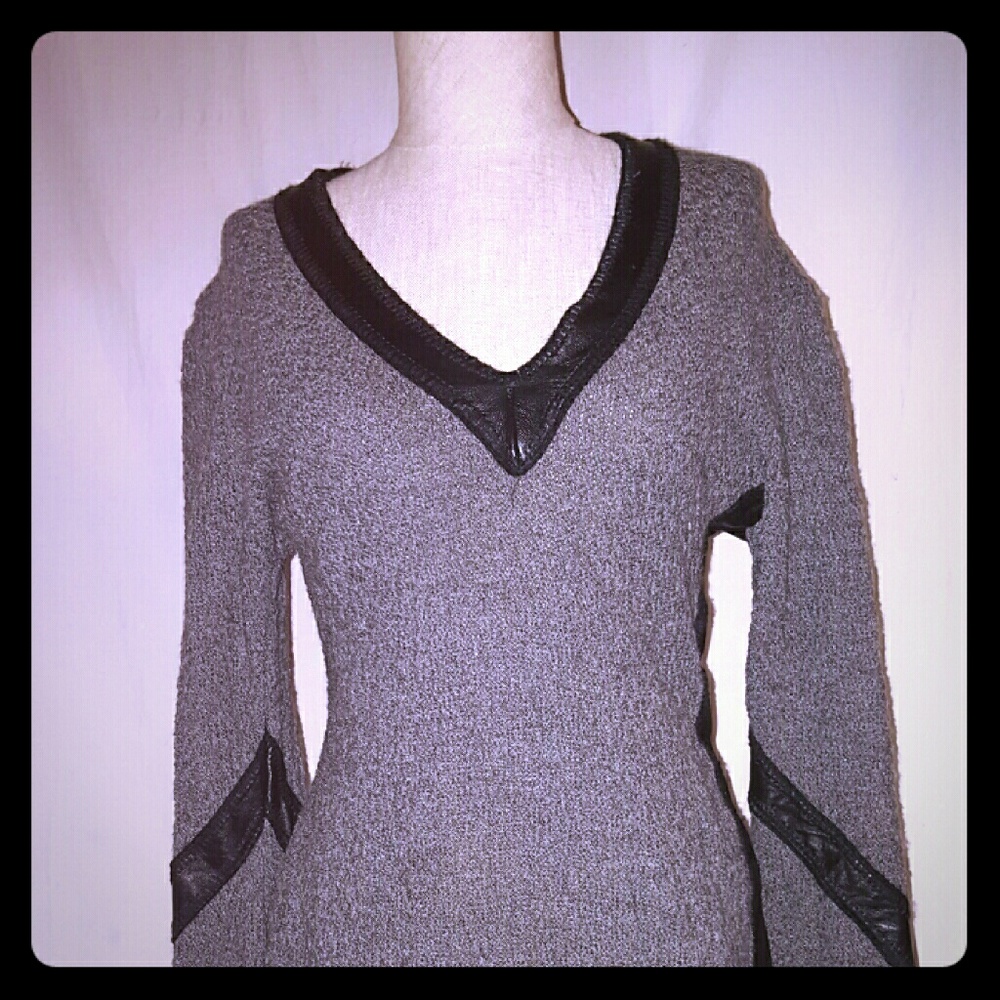 RAIF asymmetrical dress with leather accents