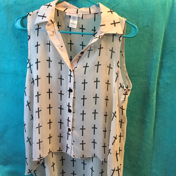 Sheer top with crosses! - Picture 1 of 2