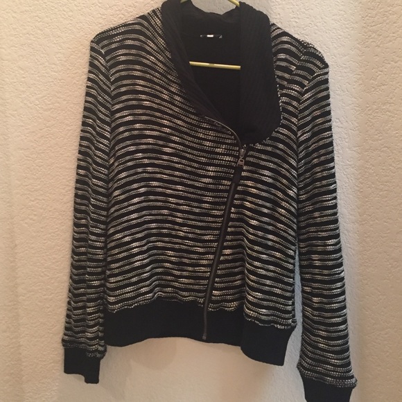 Side zip horizontal stripe jacket - Picture 2 of 3