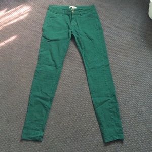 Skinny green jeggings