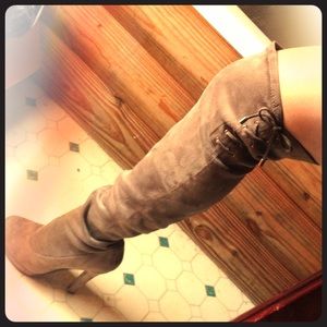 Knee high gray boots